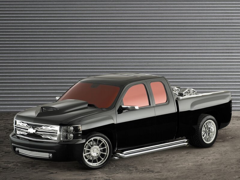 Black Custom Pickup Truck — Dramatic, Photograph