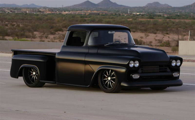 Black Custom Pickup Truck — Dramatic, Sunset, Photograph, Desert