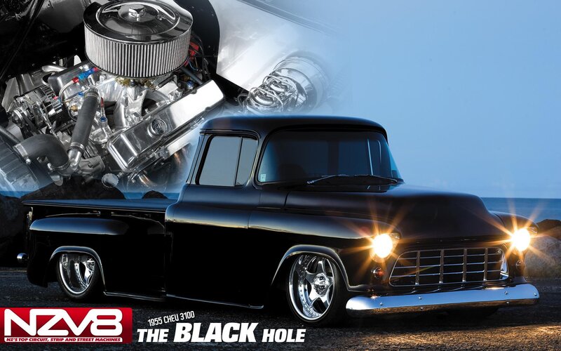 Black Custom Pickup Truck — Dramatic, Sunset, Photograph, Engine