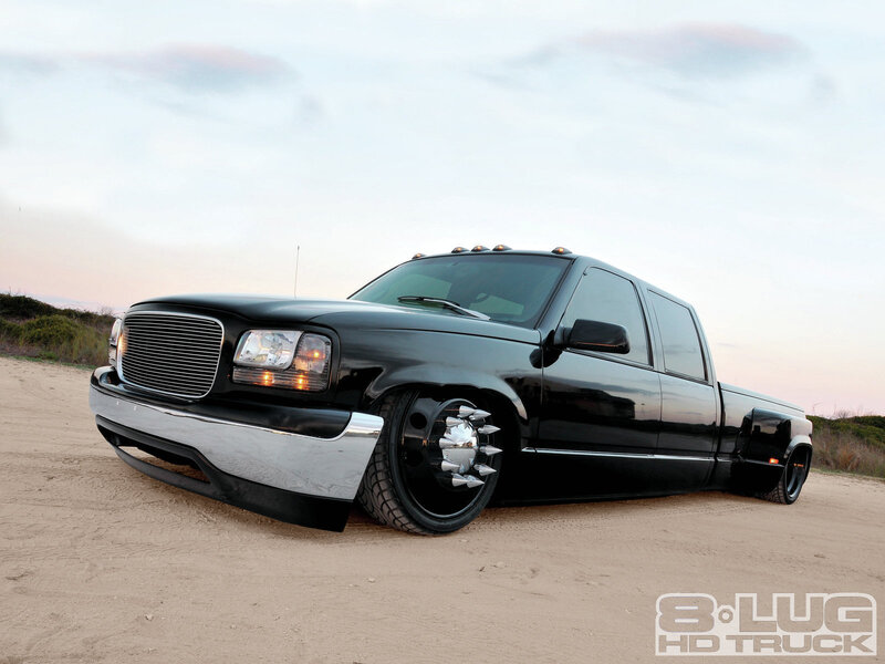 Black Custom Pickup Truck — Dramatic, Sunset