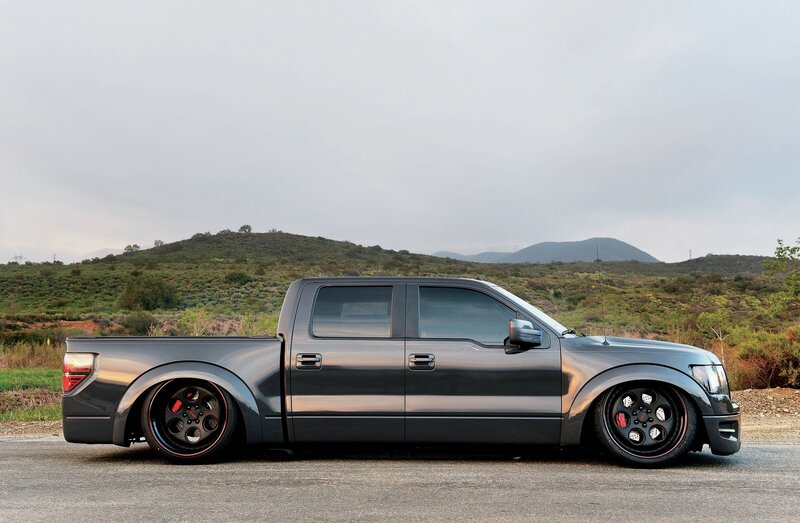 Black Custom Pickup Truck — Gray