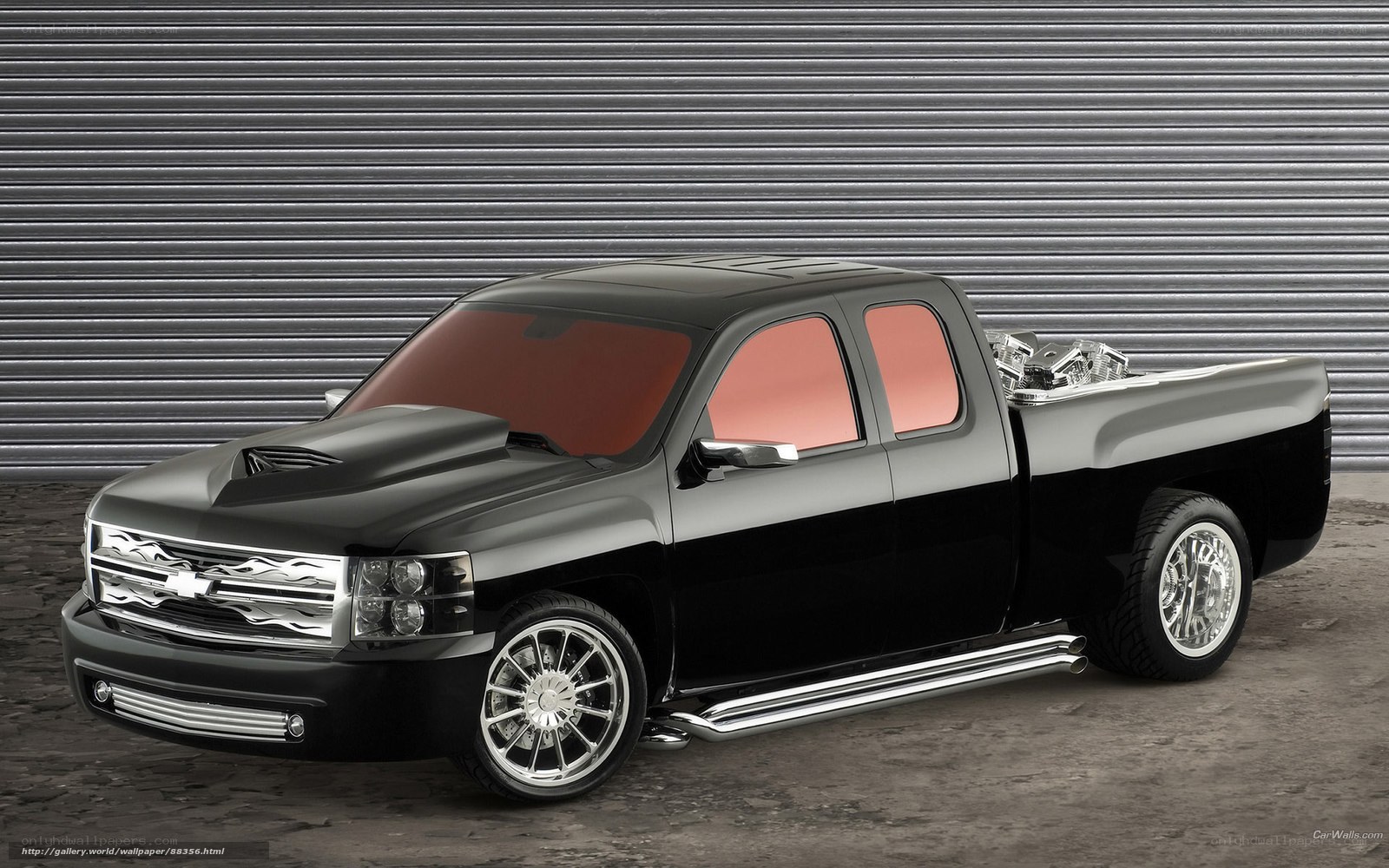 black custom pickup truck