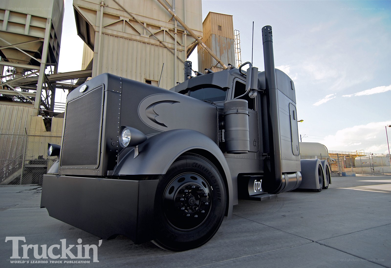 black custom semi-truck