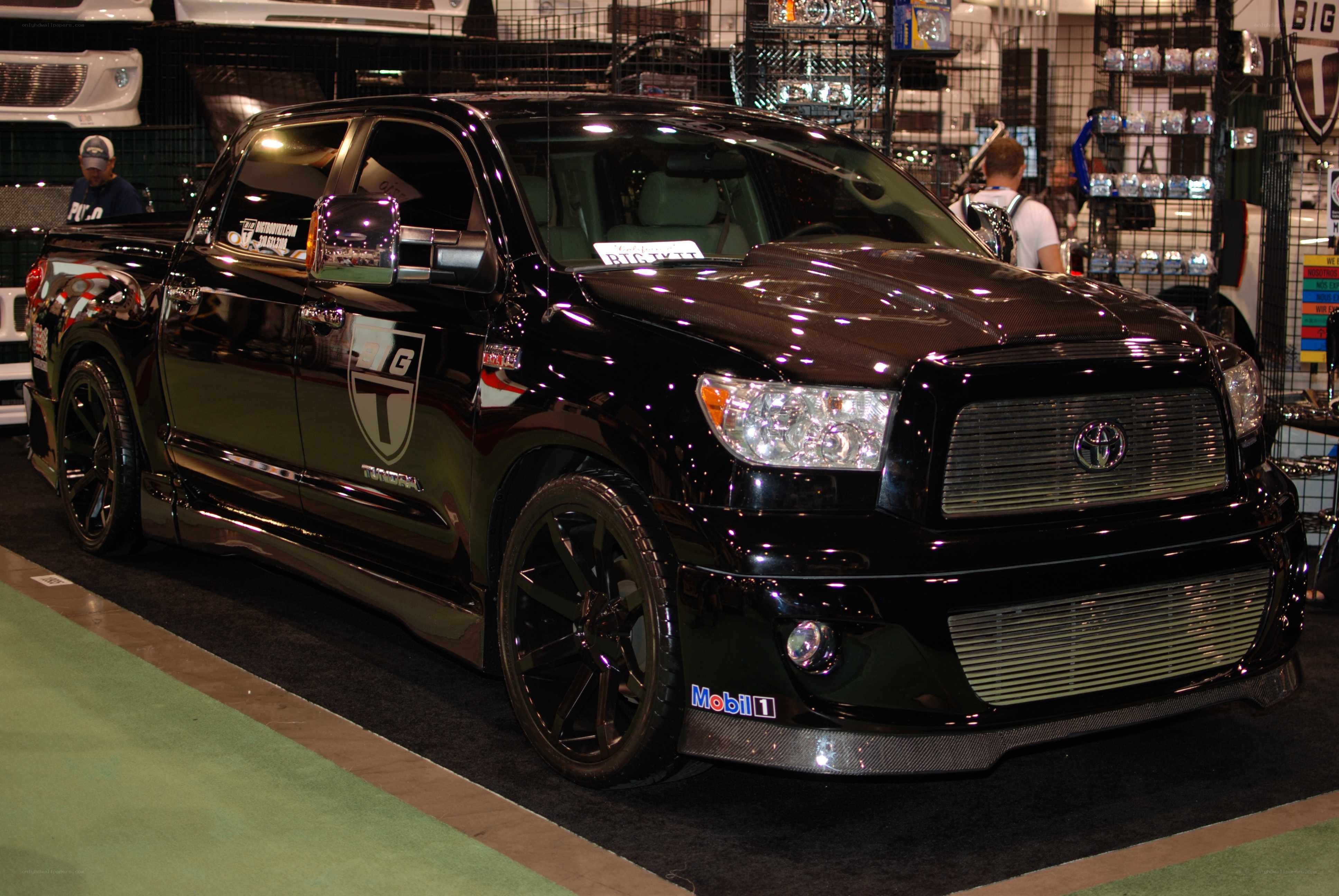 black customized pickup truck