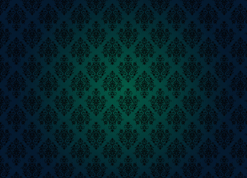 Black Damask Pattern — Blue