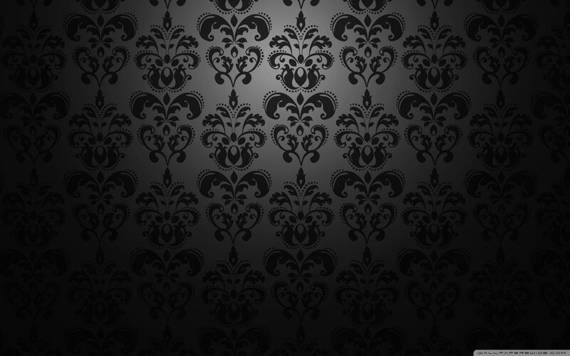 Black Damask Pattern — Dark, Vector Art, Dots