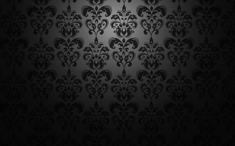 Black Damask Pattern — Dark, Vector Art, Ornament