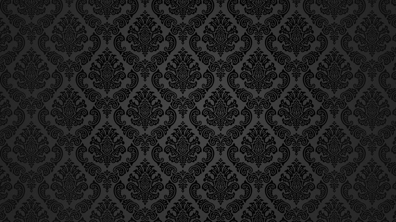 Black Damask Pattern — Formal, Vector Art