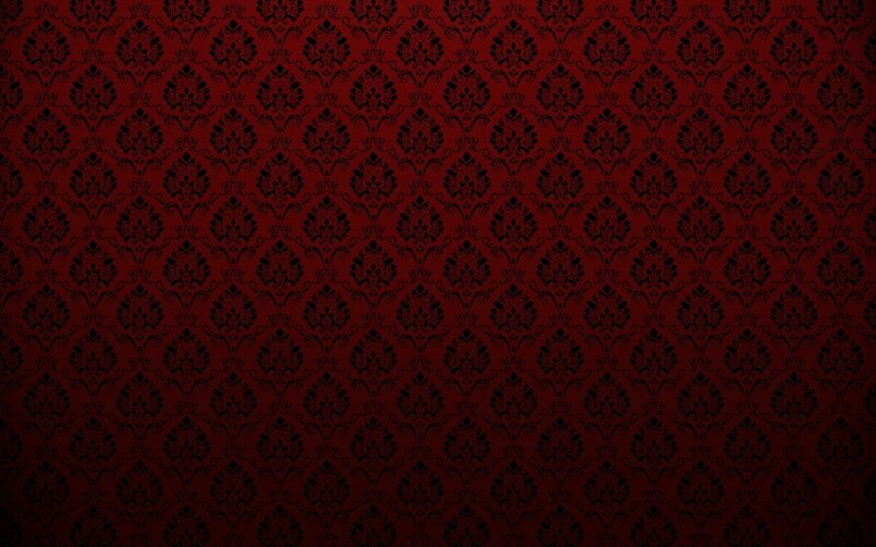 Black Damask Pattern — Red, Abstract