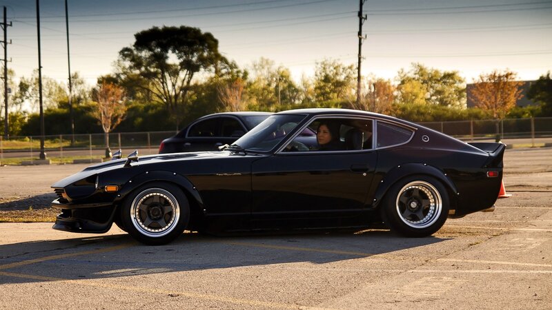 Black Datsun 280Z in parking lot