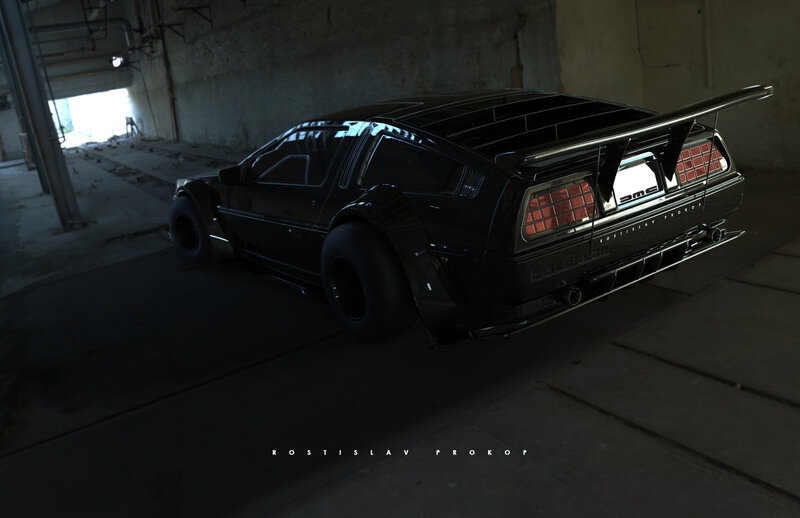 Black DeLorean Car