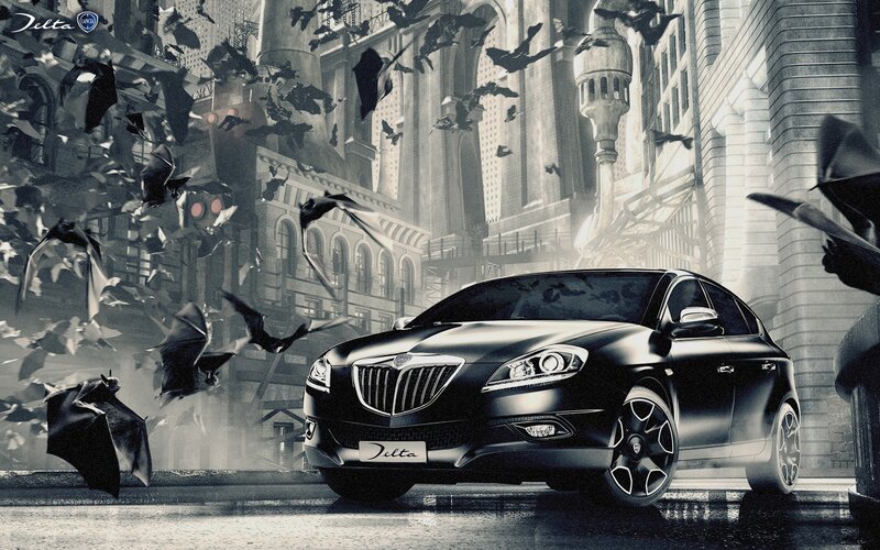 Black Delta car in a city