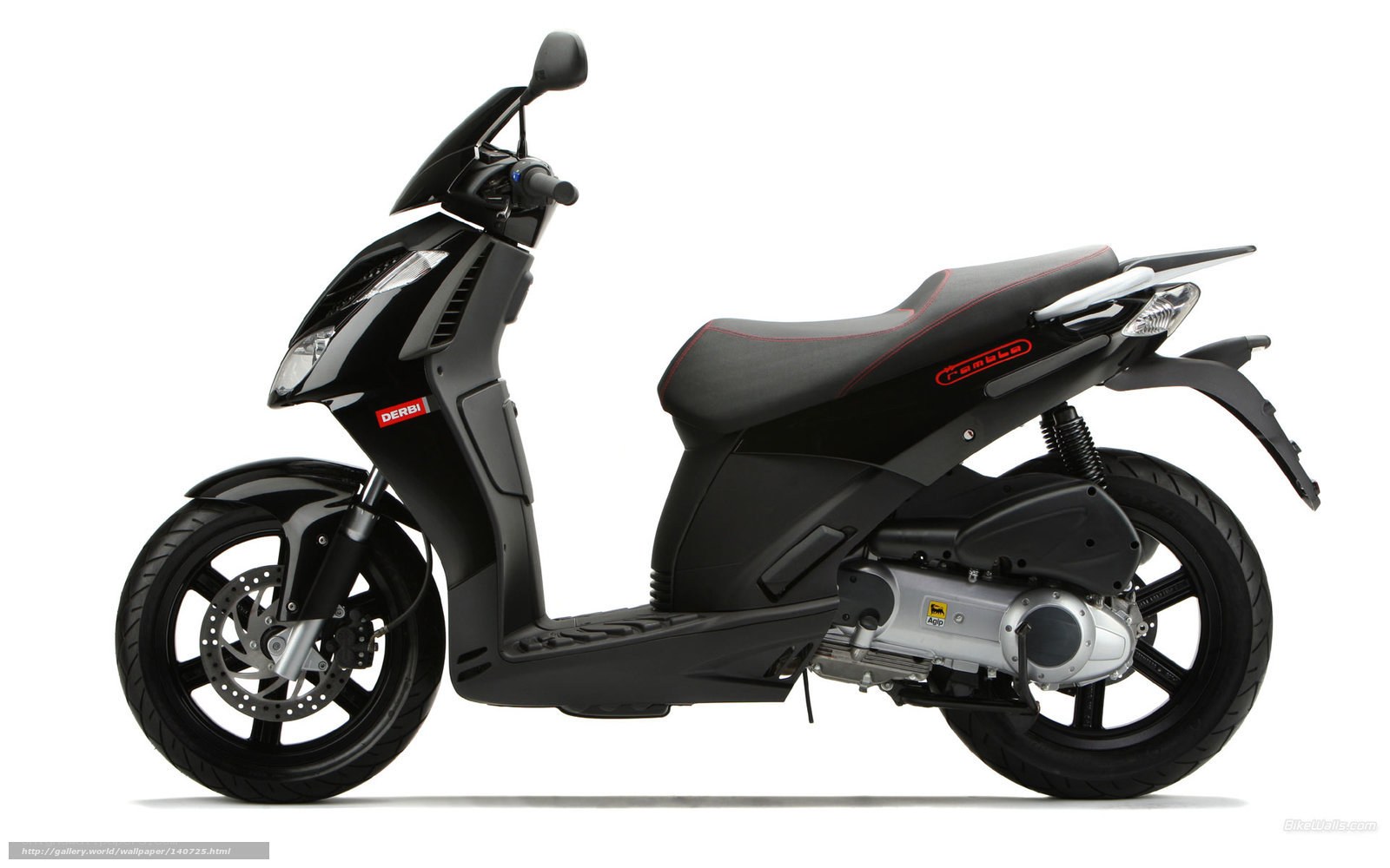 Black Derbi scooter