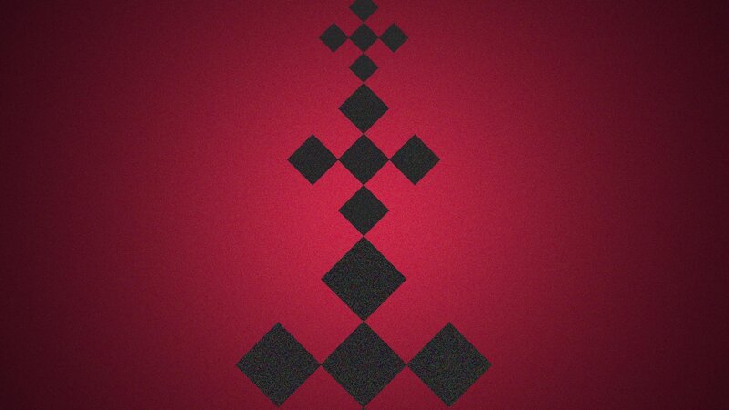 black diamond pattern on red