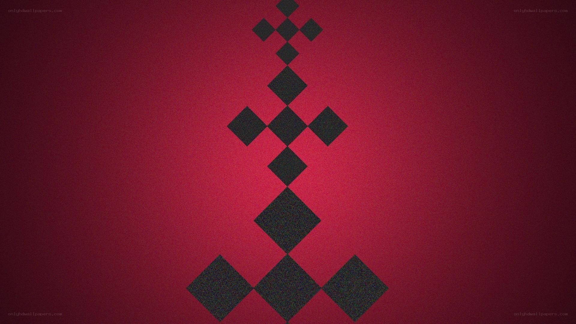 black diamond pattern on red