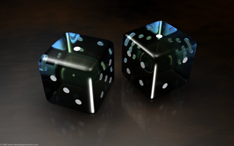 black dice on dark surface