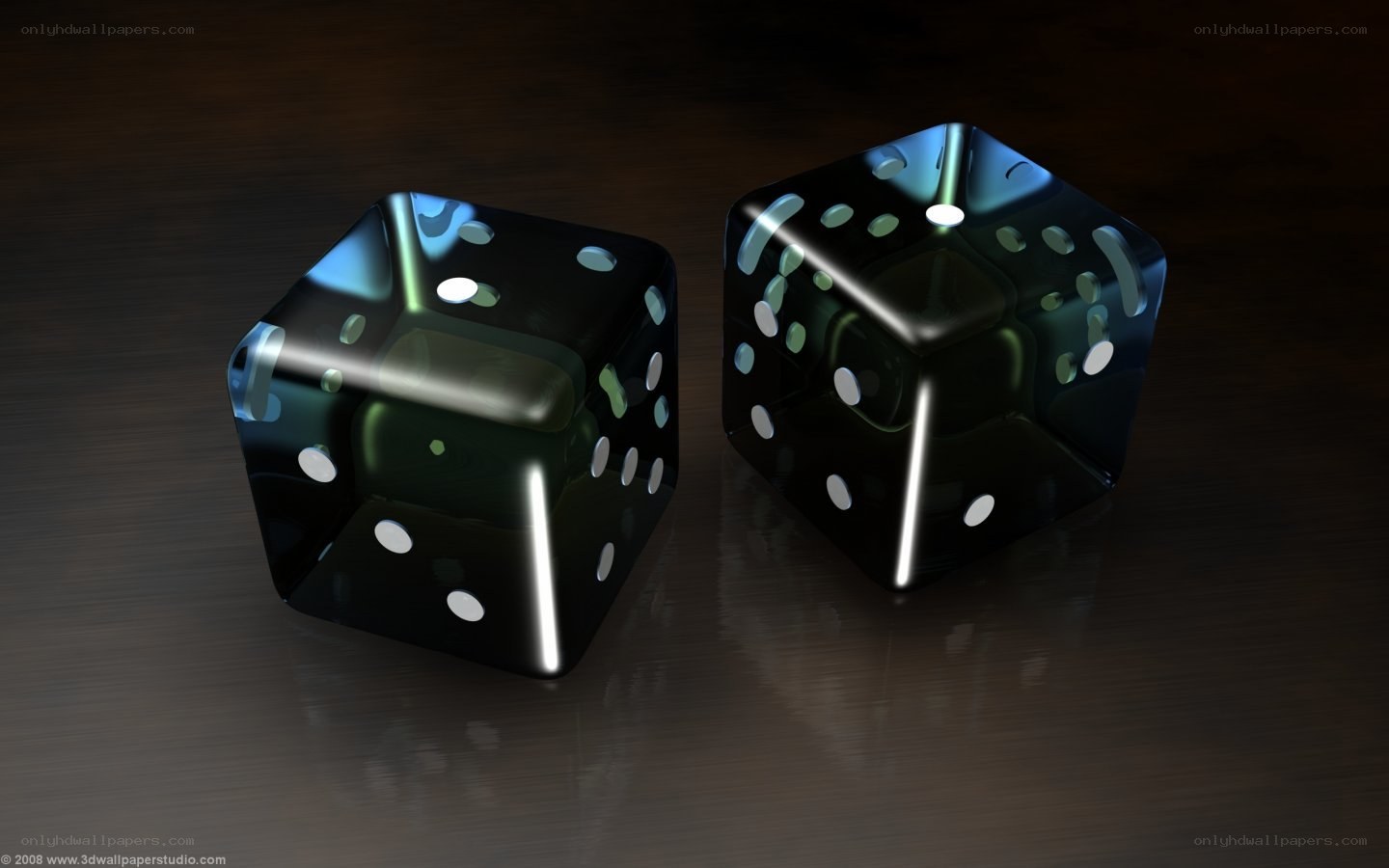 black dice on dark surface