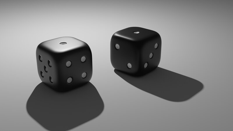 Black Dice on Gray Surface
