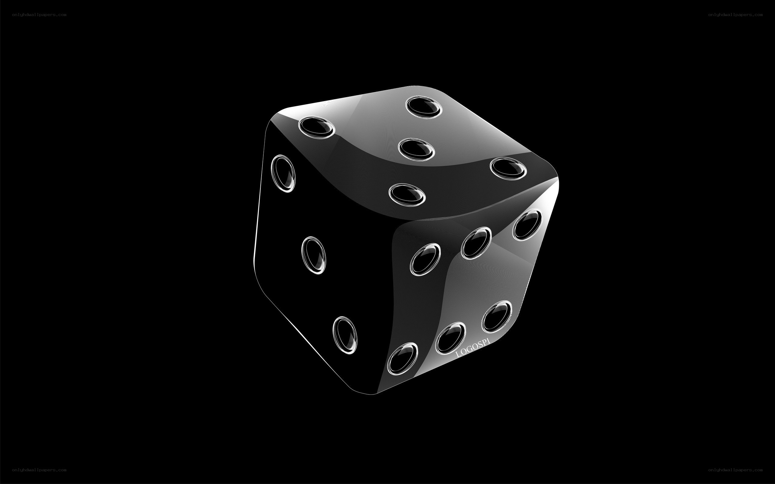 black die with white dots