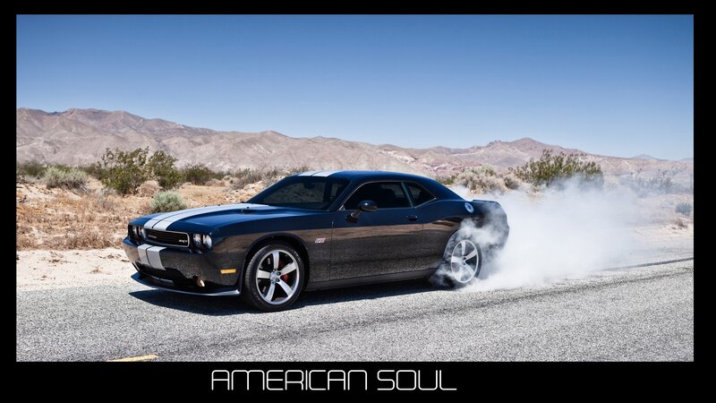 Black Dodge Challenger burnout