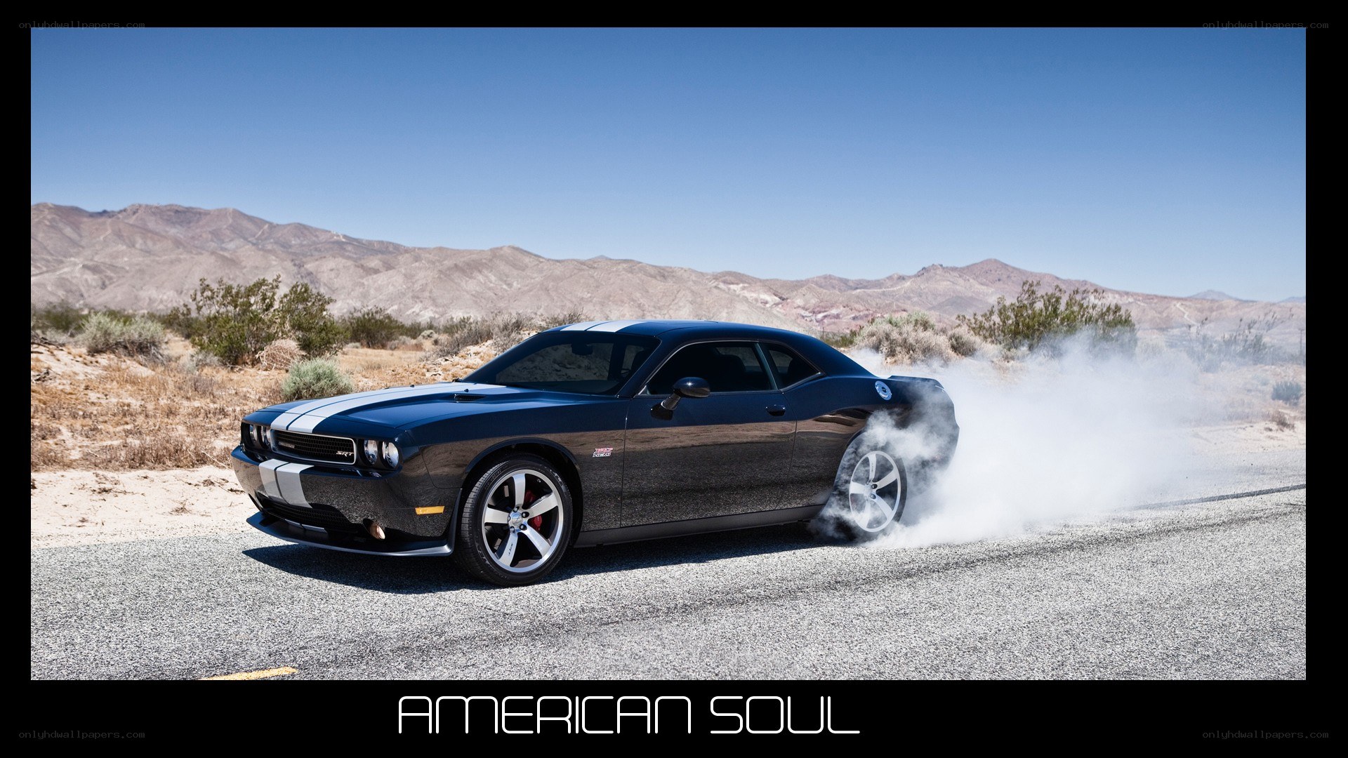 Black Dodge Challenger burnout