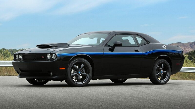 Black Dodge Challenger — Calm, Afternoon, Photograph, Car, Road, Mountain