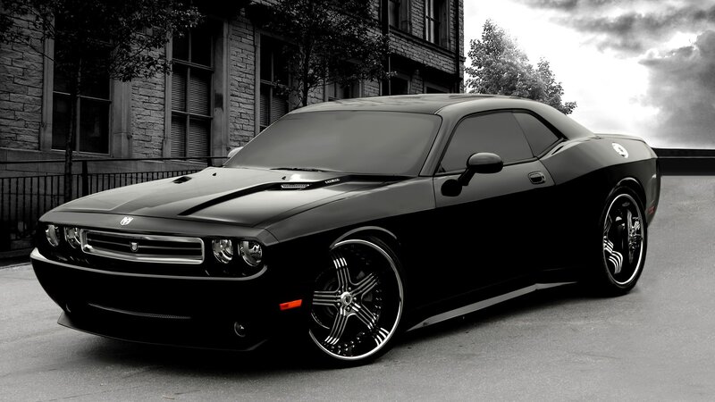 Black Dodge Challenger car