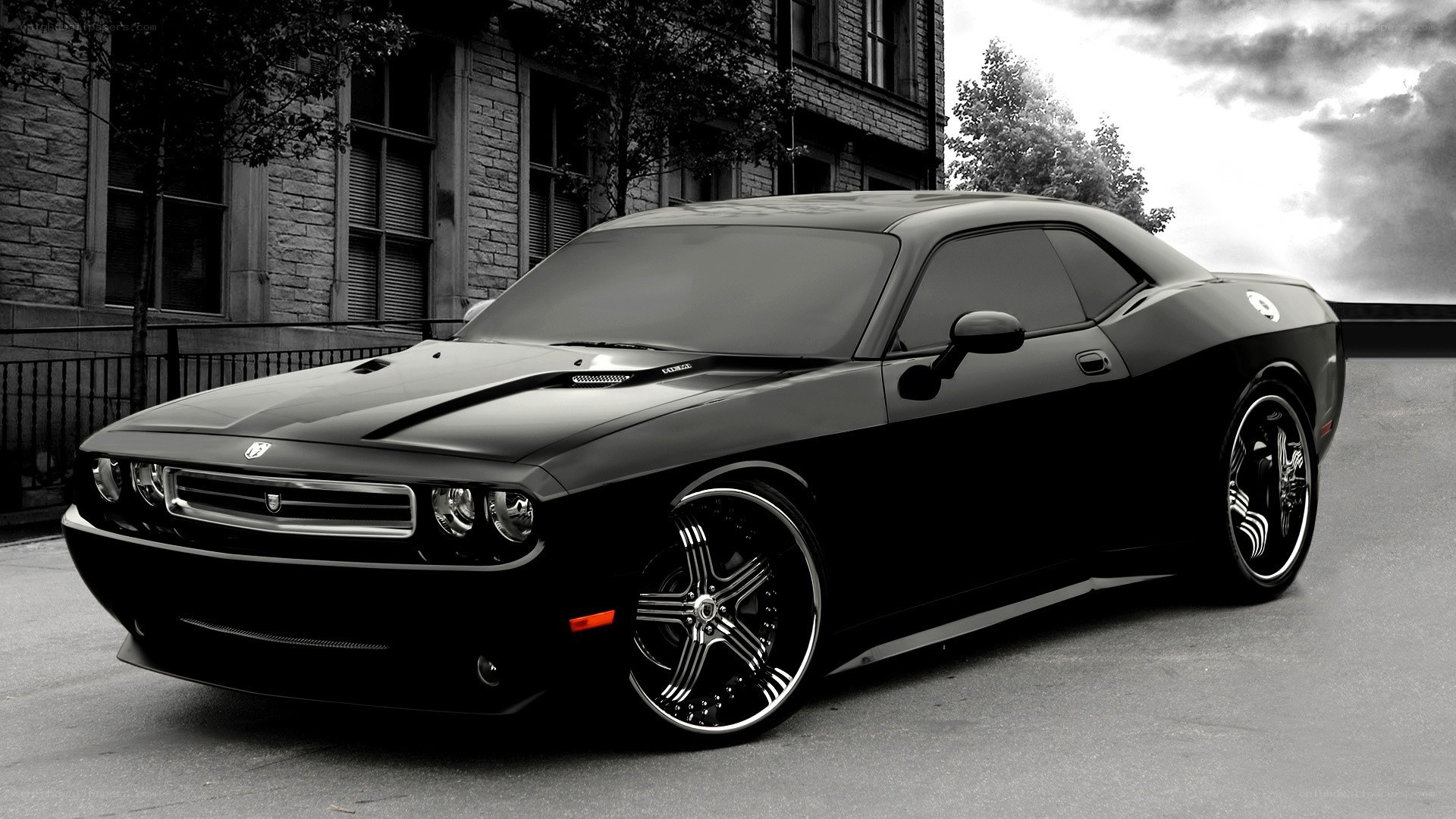 Black Dodge Challenger car