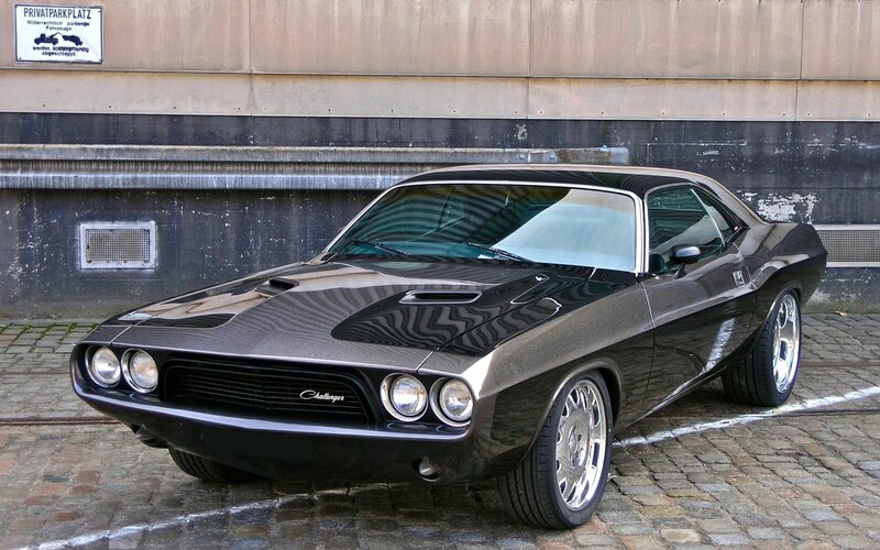 Black Dodge Challenger classic car