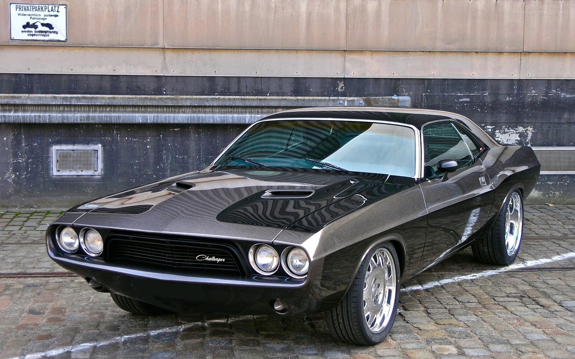 Black Dodge Challenger classic car