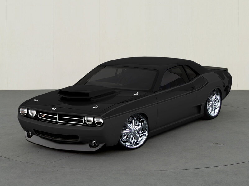 Black Dodge Challenger concept car