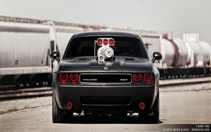 Black Dodge Challenger — Dramatic, Afternoon, Photograph