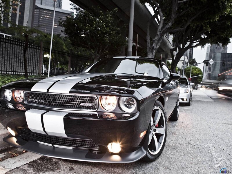 Black Dodge Challenger — Dramatic, Night, Photograph