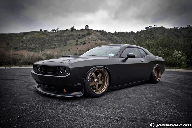 Black Dodge Challenger — Dramatic, Photograph, Car, Hills