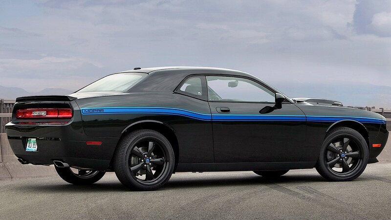 Black Dodge Challenger — Dramatic, Photograph, Car, Mountains
