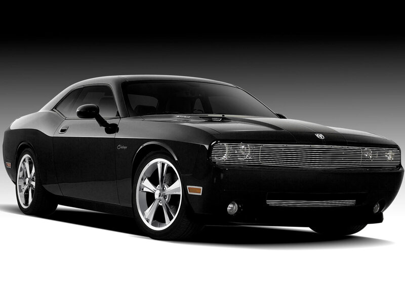 Black Dodge Challenger — Dramatic, Photograph