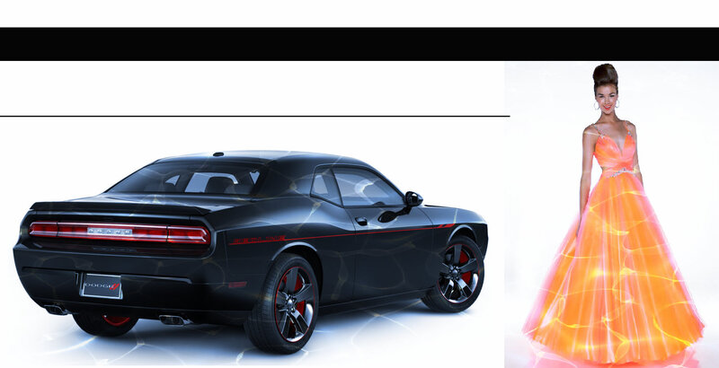 Black Dodge Challenger — Dramatic, Photograph, Woman