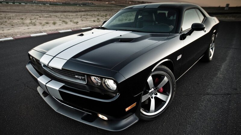 Black Dodge Challenger — Dramatic, Sunset, Photograph