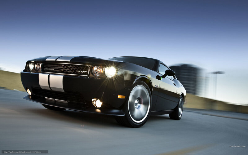 Black Dodge Challenger — Dynamic, Sunset, Photograph