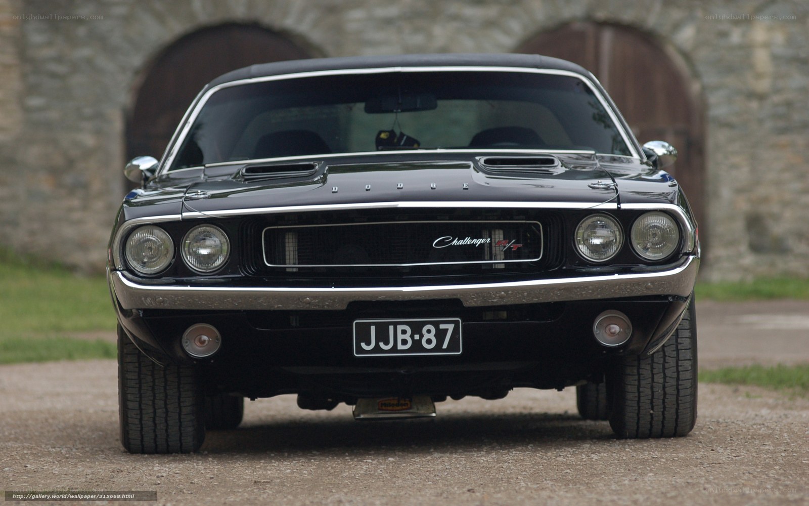 Black Dodge Challenger front view