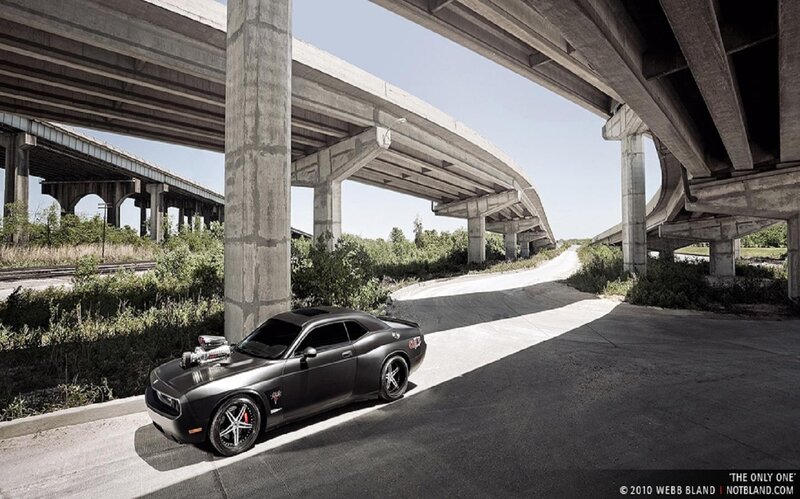 Black Dodge Challenger — Gray