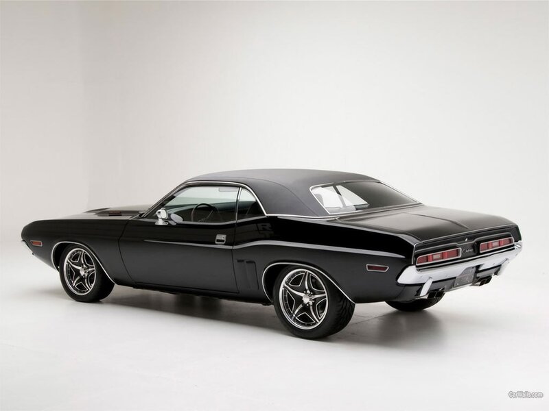 black dodge challenger muscle car