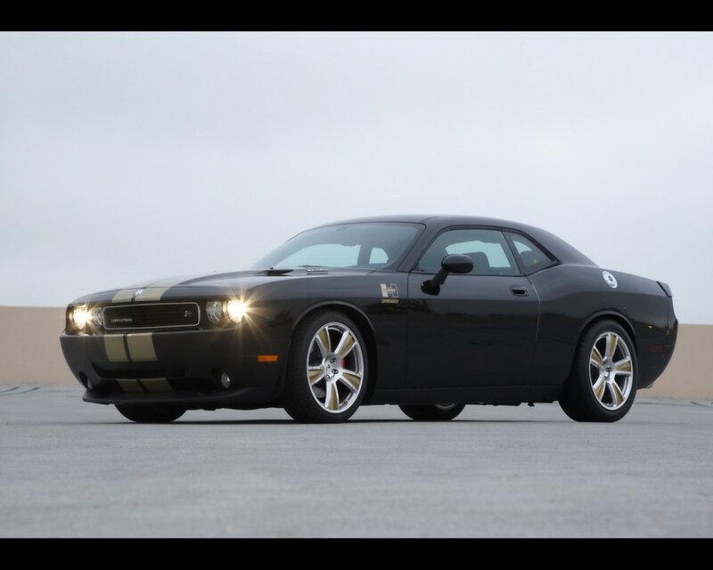 black dodge challenger muscle car