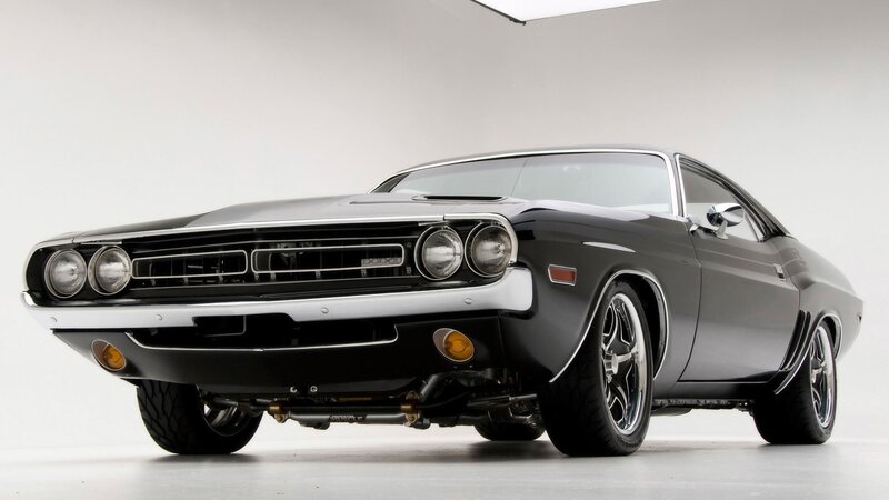 Black Dodge Challenger muscle car