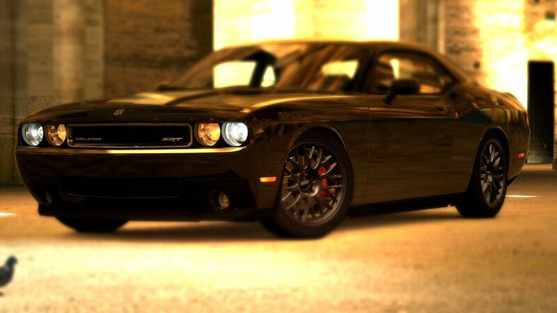 black dodge challenger srt