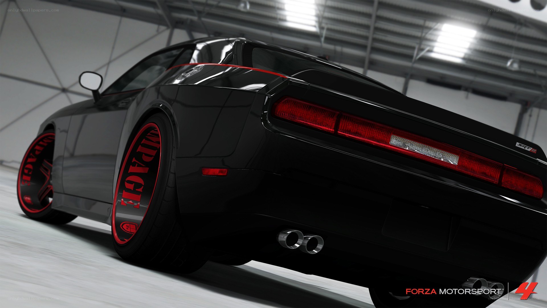 black dodge challenger srt