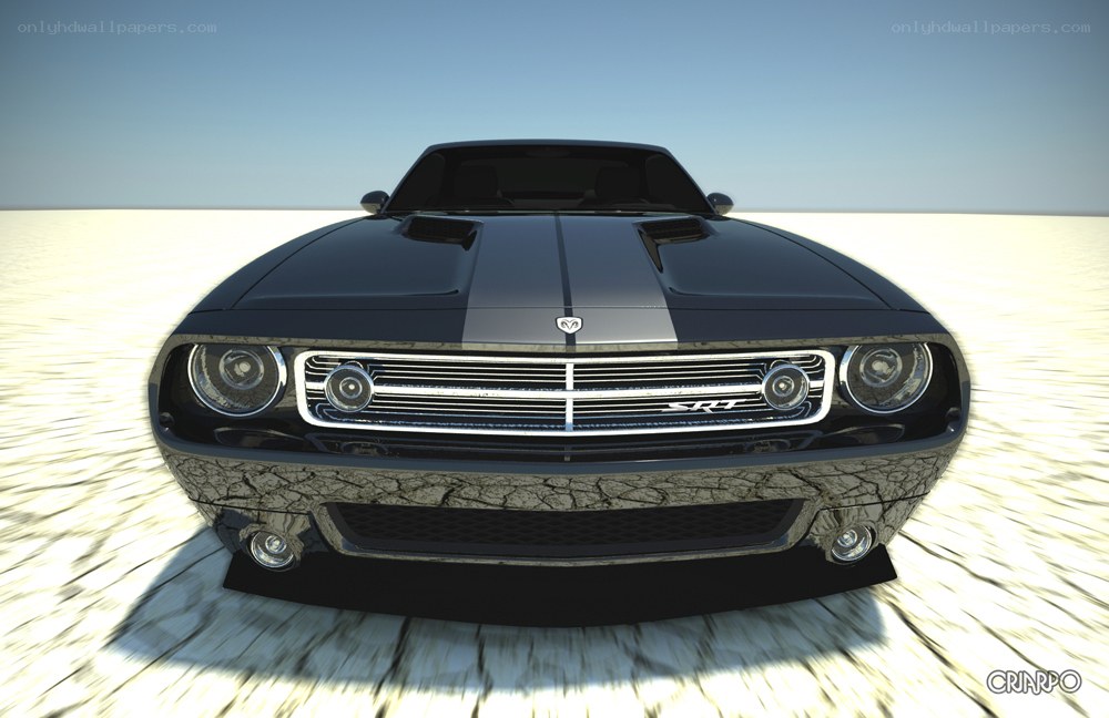 black dodge challenger srt