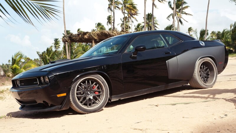 Black Dodge Challenger — Tropical