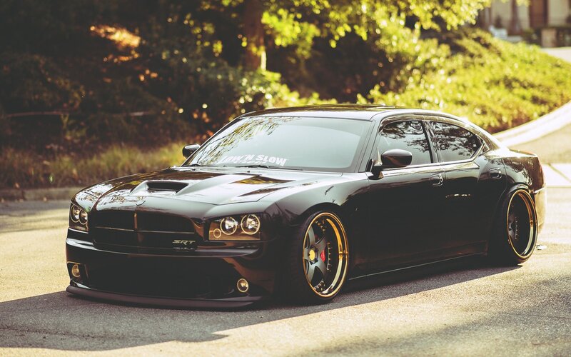 Black Dodge Charger — Dramatic, Afternoon, Photograph, Car