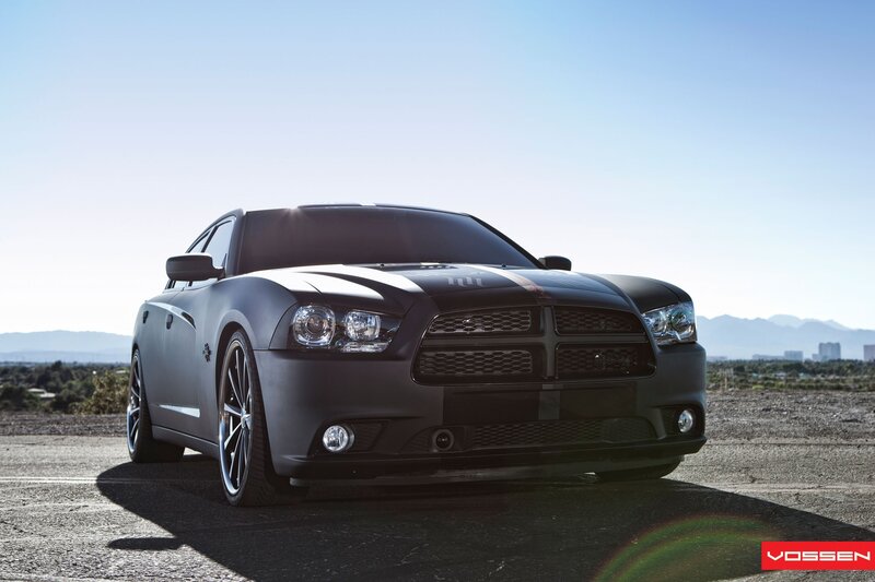 Black Dodge Charger — Dramatic, Afternoon, Photograph, Mountains